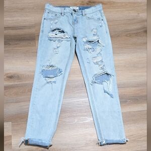 One X Oneteaspoon Awesome Baggies Distressed Low Rise Jeans Size 25